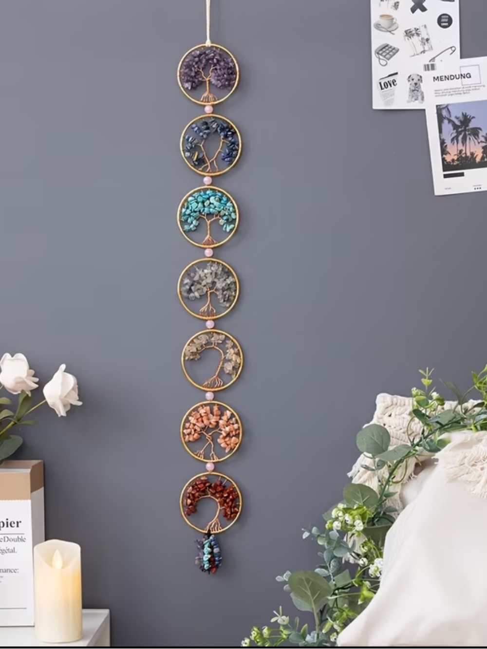 7 Chakra Tree of Life Metal Wall Hanging Decor